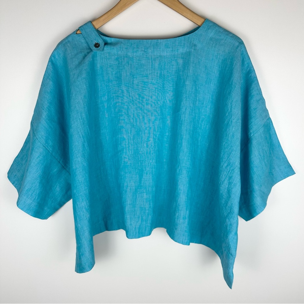 Eskandar Oversized Linen Short-Sleeved Shirt - Picture 4 of 7